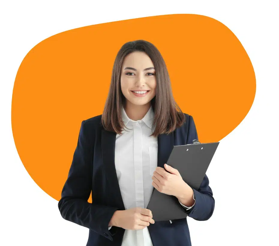 Header lady with folder